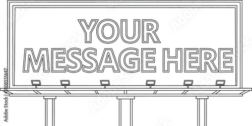 Billboard mockup with your message here on white background