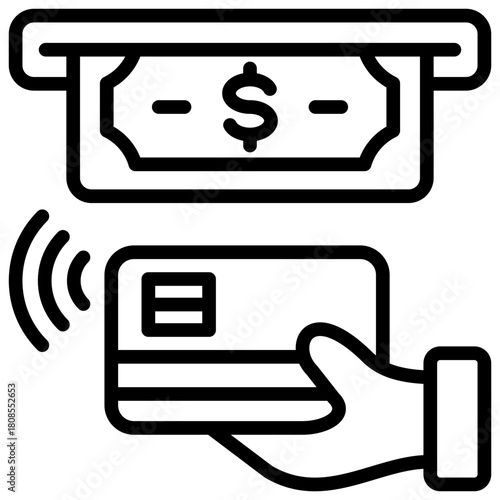 Contactless Payment Icon Element For Design