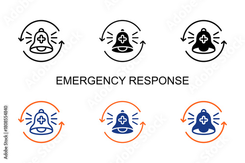 Emergency Response Icon Multi Style Vector Illustration