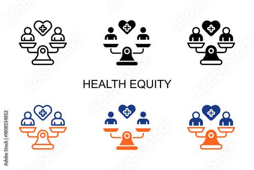 Health Equity Icon Multi Style Vector Illustration