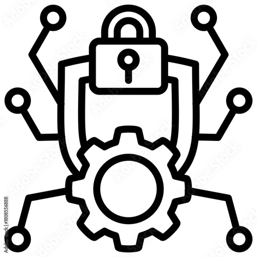 Cybersecurity Threats Icon Element For Design