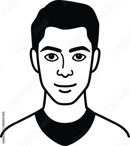 Emotion in lines portrait line art transparent background