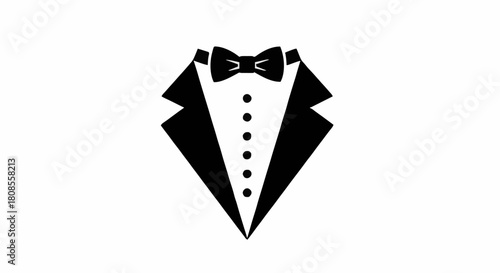 Black tuxedo icon for formal event or party