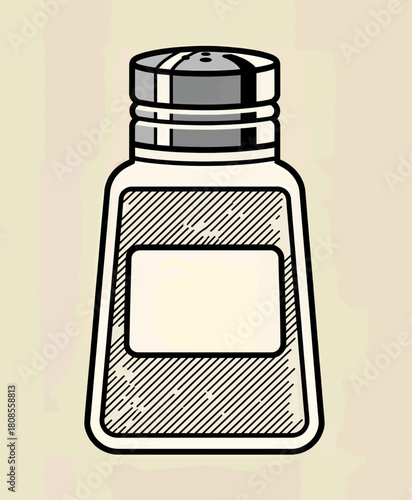 Salt shaker vector, minimal illustration, isolated