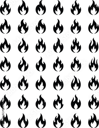 Repeating pattern of flame icons fire symbol