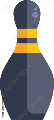 Single bowling pin is standing tall and ready to be knocked down, representing the excitement of a bowling game