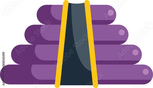 Purple inflatable slide providing fun entertainment at a water park