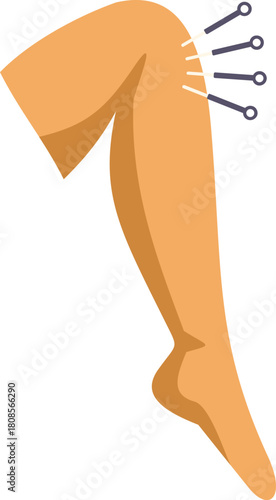 Acupuncturist applying acupuncture needles to a patient knee in a physiotherapy session