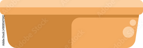 Rectangular plastic container with lid, used for food storage