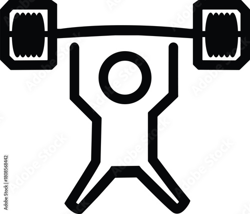 Strong Silhouette Lifting Barbell Icon