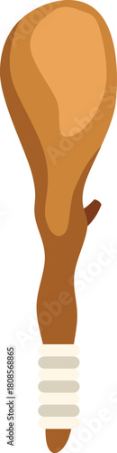 Handheld wooden club, a primitive weapon used for hunting and combat by ancient tribes