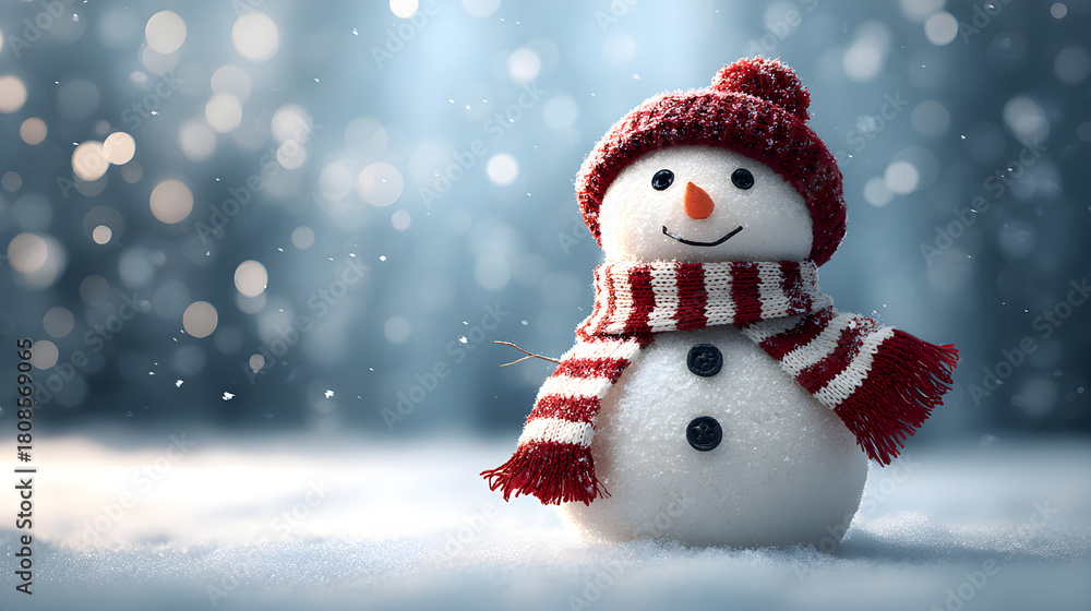 Fototapeta premium snowman on the snow