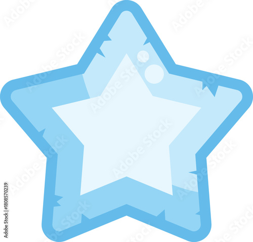 Cartoon star represents achievement, progress, and positive feedback in video games, apps, and online platforms