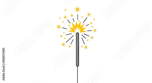 Elegant handheld sparkler creating bright glow and festive sparks for celebration and leisure moments.