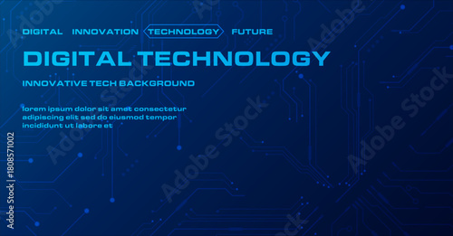 Digital UI Circuit Blueprint Background. Blueprint-style interface with organized circuit lines and soft illuminated tech accents.