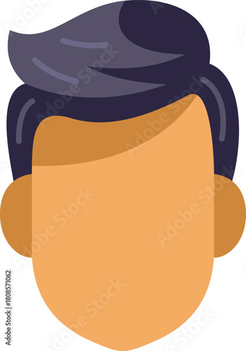 Faceless man avatar with dark hair, representing anonymity and online identity