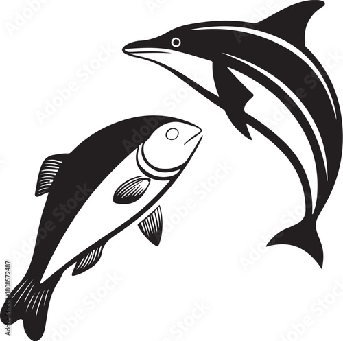 Penguin Illustration in Circle