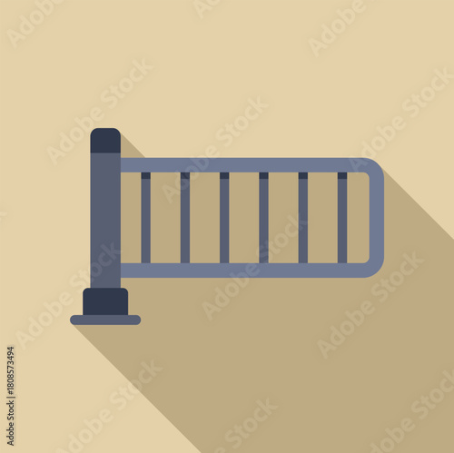 Rotating horizontal turnstile gate regulating access to restricted areas, ensuring security and managing pedestrian traffic flow