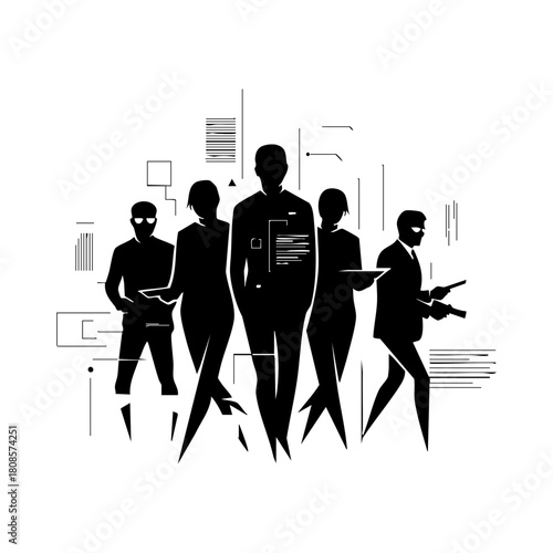 Cybercrime icons vector. Modern hacker silhouette icon vector illustration