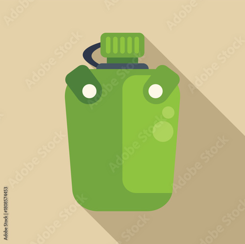 Green military canteen water bottle for carrying water during outdoor activities