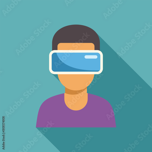 Person using vr goggles experiencing immersive virtual reality simulation