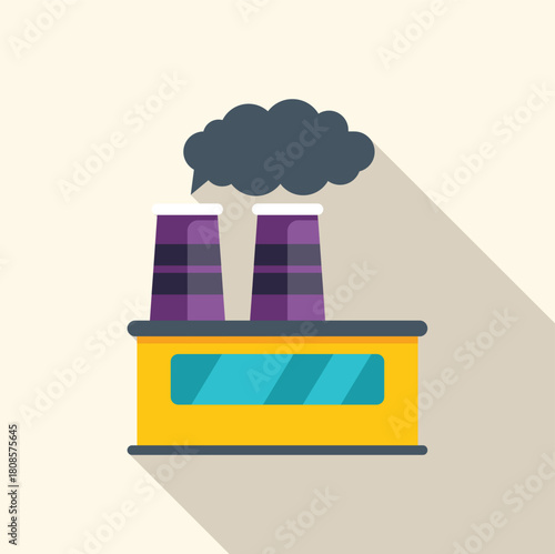 Factory chimneys releasing black smoke, representing industrial pollution and environmental damage