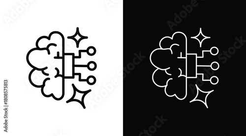 ai Two-tone version in black and white background