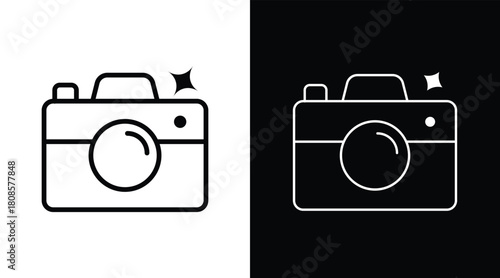 camera Two-tone version in black and white background