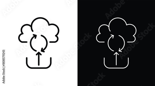 cloud Two-tone version in black and white background