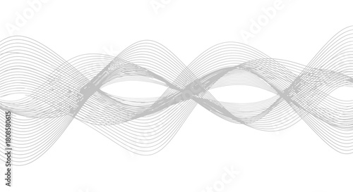Abstract grayscale wave patterns on white backdrop in a sleek and modern arrangement