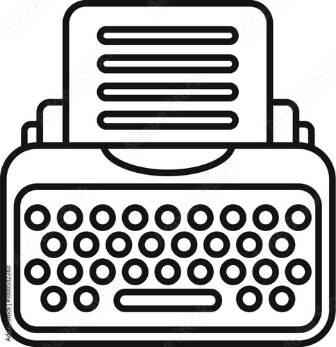 Classic typewriter creating a document, symbolizing retro office work and vintage writing tools