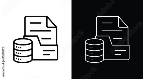 data Two-tone version in black and white background