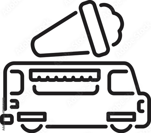 Ice cream food truck serving refreshing frozen treats during summer