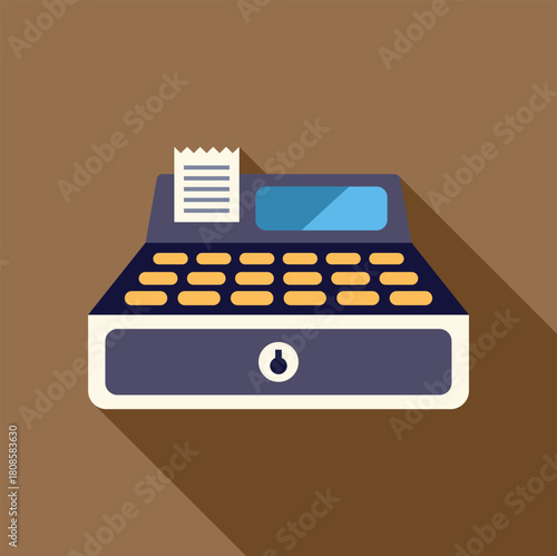 Cash register printing a receipt in a store, ideal for retail and commerce concepts