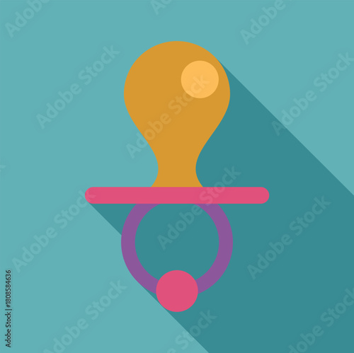 Baby pacifier resting on a turquoise background, providing comfort and soothing for infants