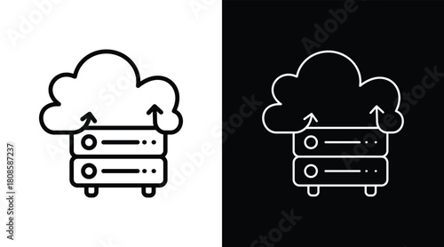 server Two-tone version in black and white background