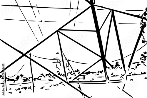 black and white tent