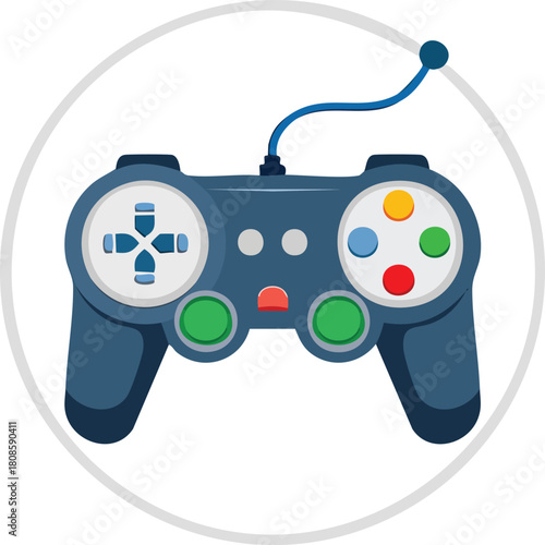 Video game controller icon on white background