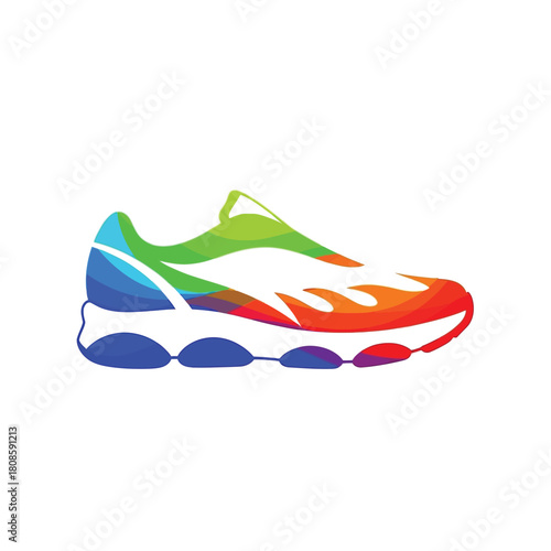 Colorful Athletic Shoe Vector Design for Fitness and Sports