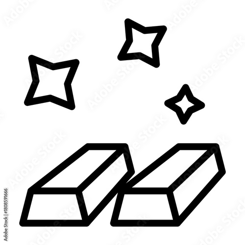 Gold Bar Vector Line Icon Design