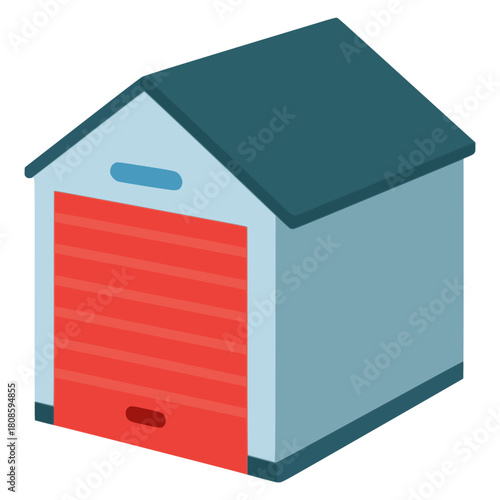 Warehouse logistic storage room flat color vector illustration template design