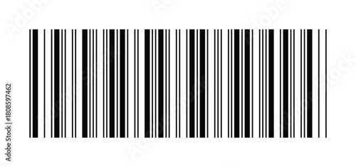 Long bar code simple design on white background. realistic packaging barcode icon design. scan me, product, sale, tracking. vector illustration