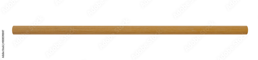 Fototapeta premium realistic 3d render of a horizontal wooden round log. cylindrical timber beam element isolated for construction and architectural visualization.