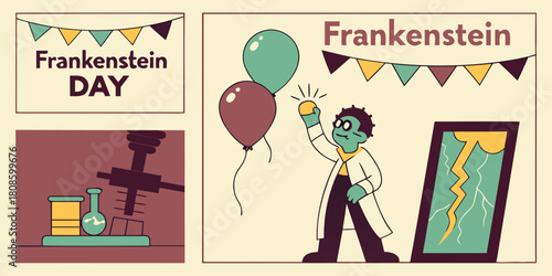 Frankenstein day illustration
