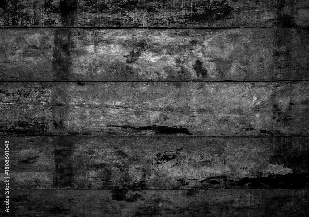 Obraz premium Old wooden floor in black and white, grunge style