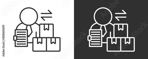 Distributor Icon Set Vector Collection Isolated In Black And White