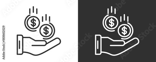Income Icon Set Vector Collection Isolated In Black And White