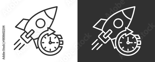 Start Up Icon Set Vector Collection Isolated In Black And White