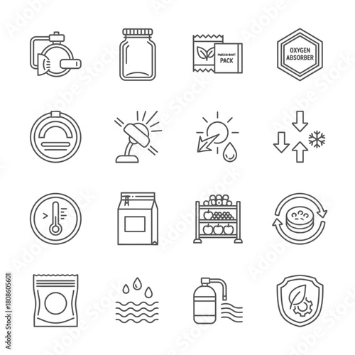 Preservation and freshness concepts elegantly visualized in vector format, ideal for illustrating food science, packaging, storage solutions, and innovative eco friendly technologies