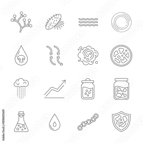 Dynamic collection of science and nature icons, perfect for creating visual guides or educational resources, with a modern, scalable design originally in vector format